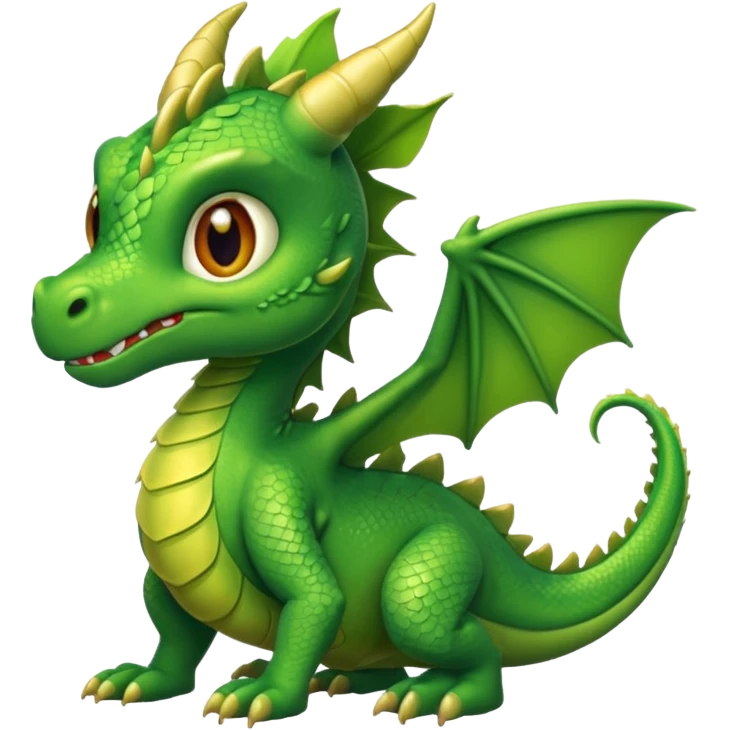 green small dragon making a squeak sound emoji