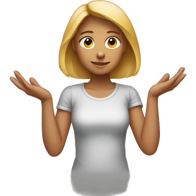 Girl making triangle gesture with her hands emoji