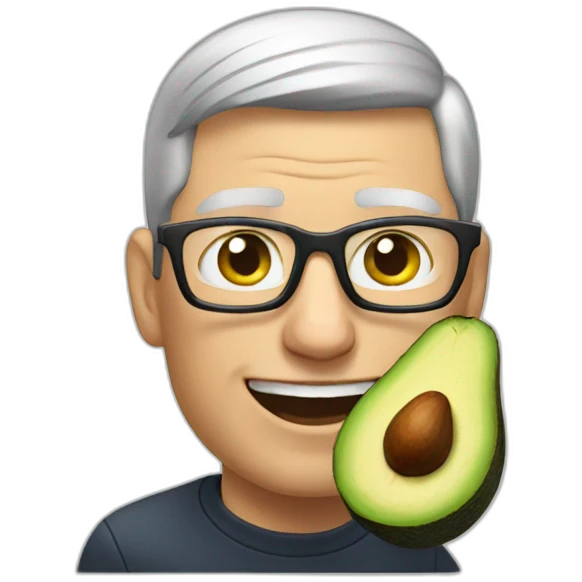 Tim cook eating avocado emoji