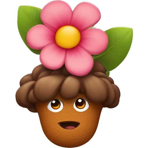 poo with flowe emoji