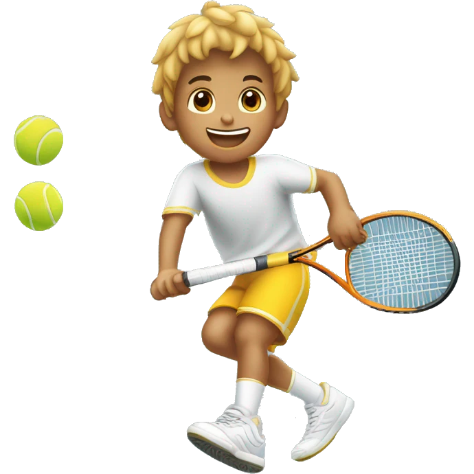 Niño morenito jugando tennis emoji
