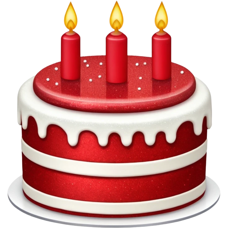 red glitter cake emoji