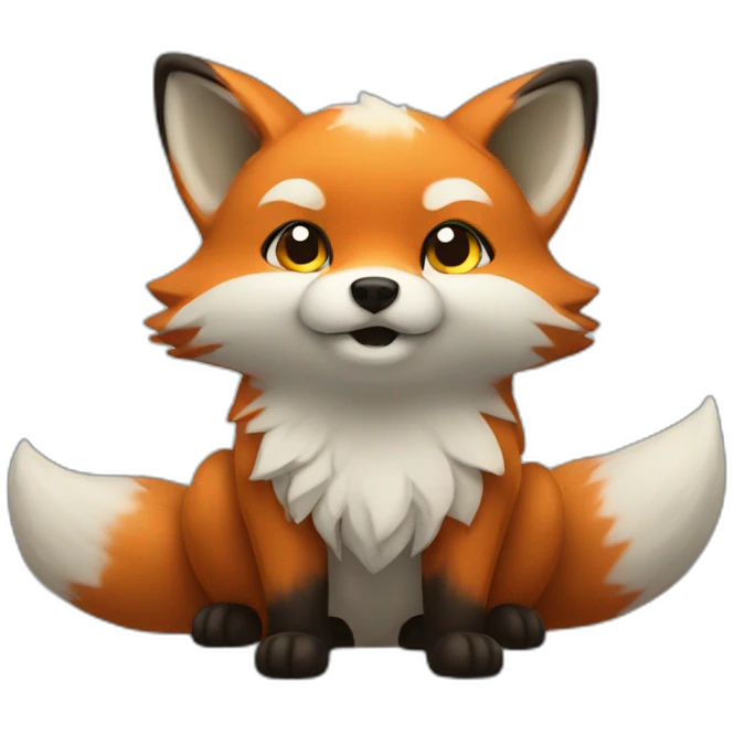 cute fox in a storm emoji