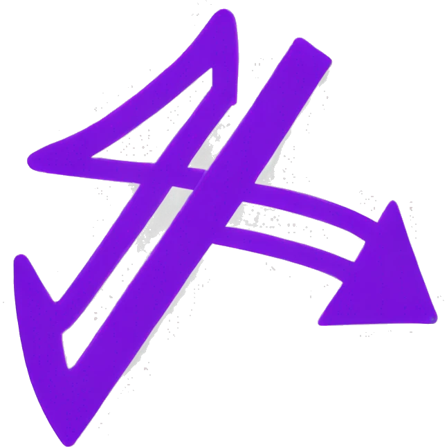 a squiggle purple arrow emoji