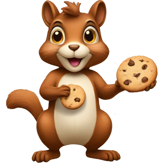 a cooker squirrel holding a cookie emoji