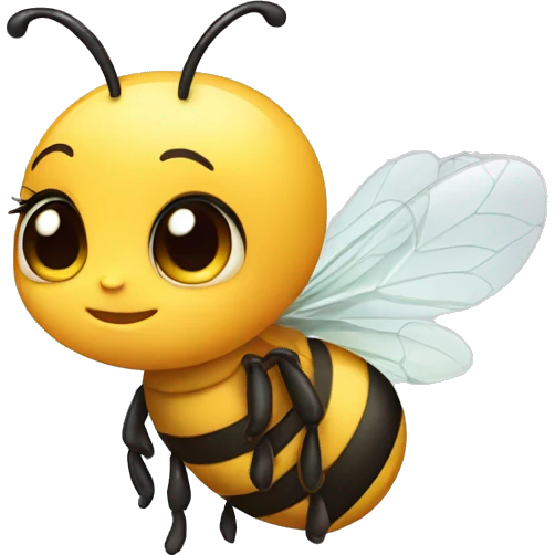 Baby bee with a bow emoji
