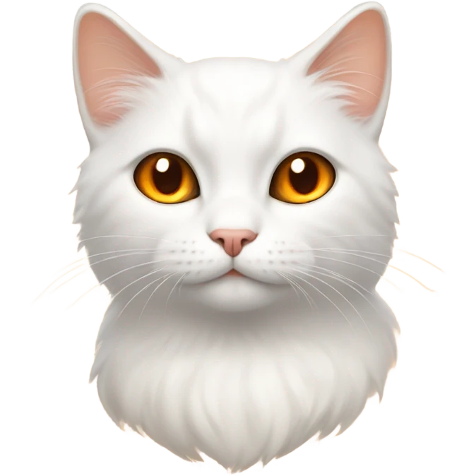 White cat with a tiny bit of orange on its body full  emoji