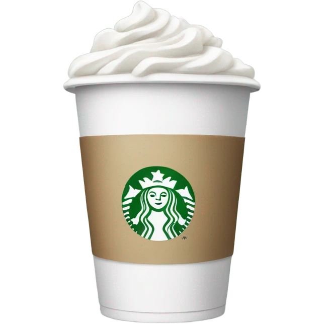 white starbucks with black cream emoji