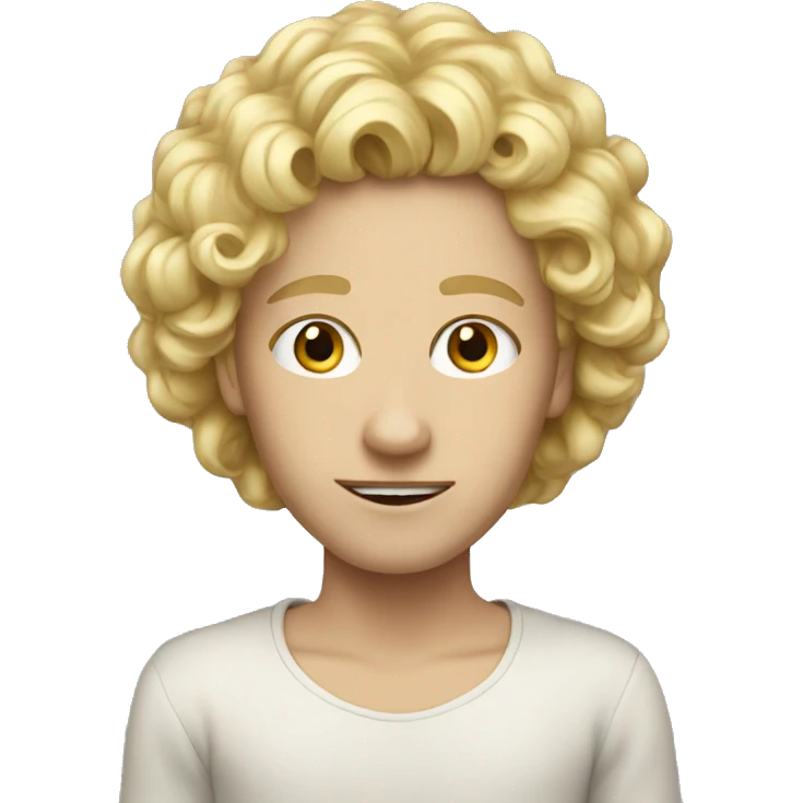 Blond with Curly heir emoji