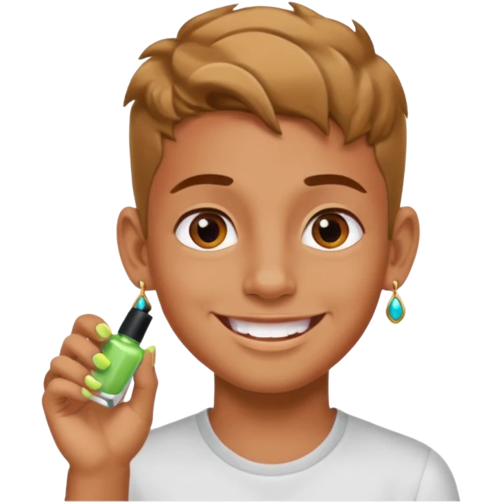 Most zesty person with nails and earrings boy in the world emoji