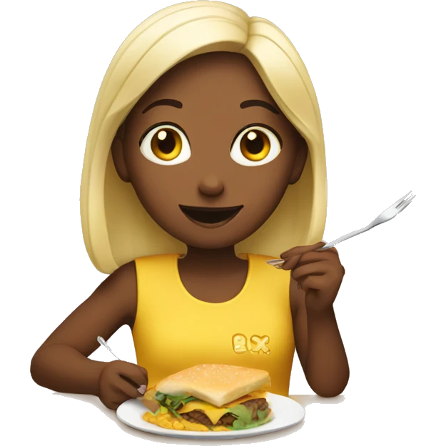 Girl eating food  emoji