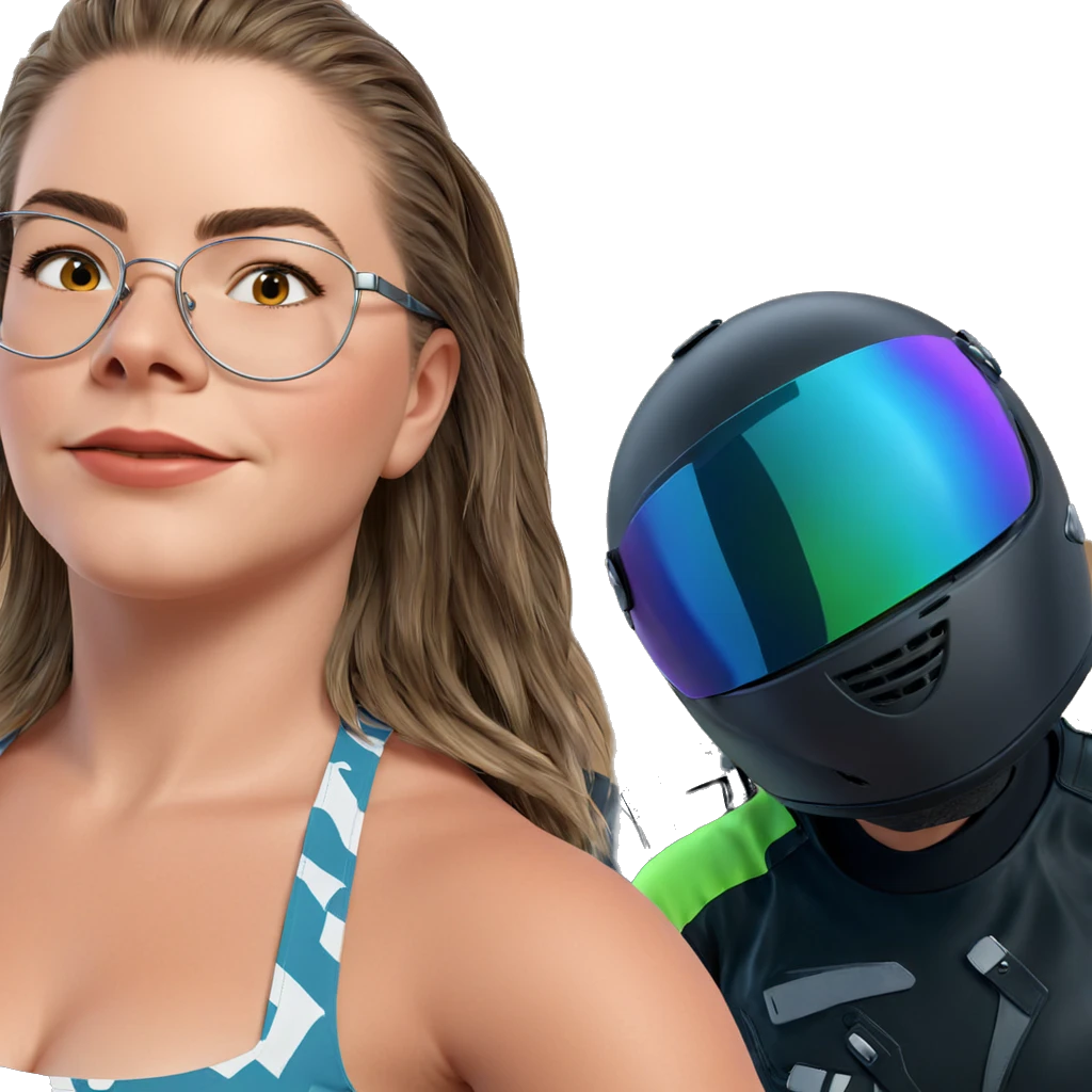 girl in motorcycle helmet emoji
