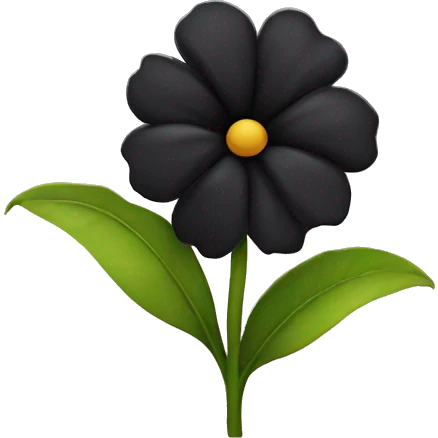 black flower with face and big head emoji