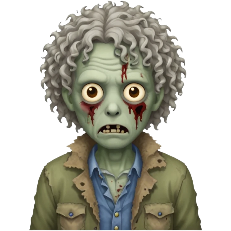 curly hair zombie emoji