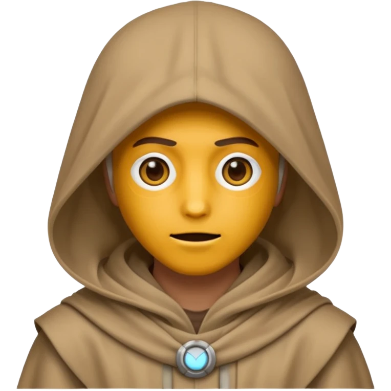 Jedi wearing hood emoji eyes covered emoji