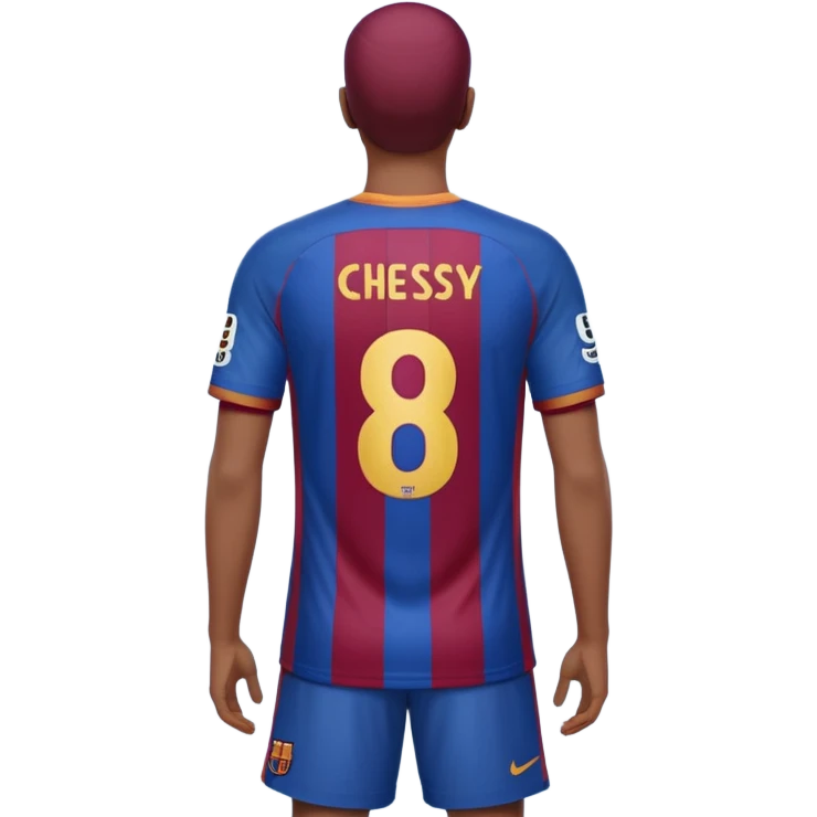 buat custom barcelona nama chessy nomor punggung 8 menghadap belakang emoji