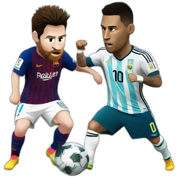 Messi fighting Ronaldo emoji