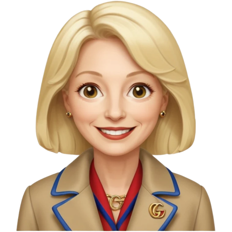she is about 65 years old with blond hair, likes gucci, is a phd in cardiology and she does not wear glasses or a lab coat or carry a stethoscope but wears gucci coats emoji