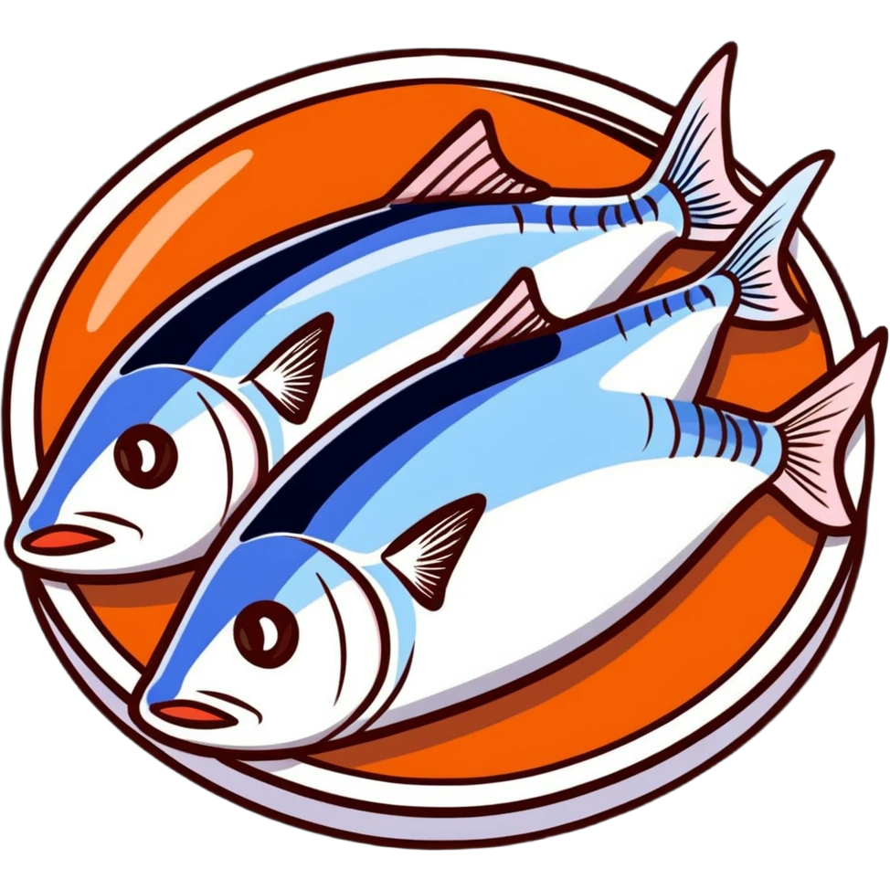 sliced mackerel sashimi arranged beautifully emoji