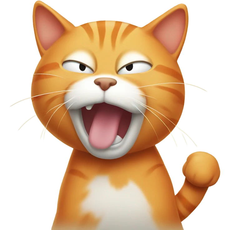 Orange cat farting emoji