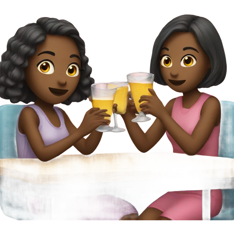 Girls drinking together emoji