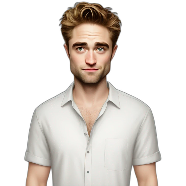 robert-pattinson cartoon wearing shirt emoji
