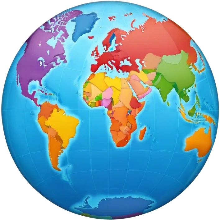 colorful round world map emoji