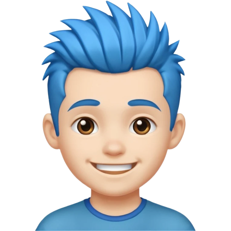 blue haired kid mohawk emoji