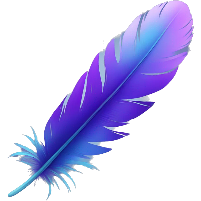 Blue Purple gradient feather emoji
