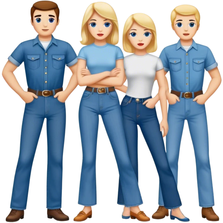 Hippies in blue jeans protesting in the 1960's emoji