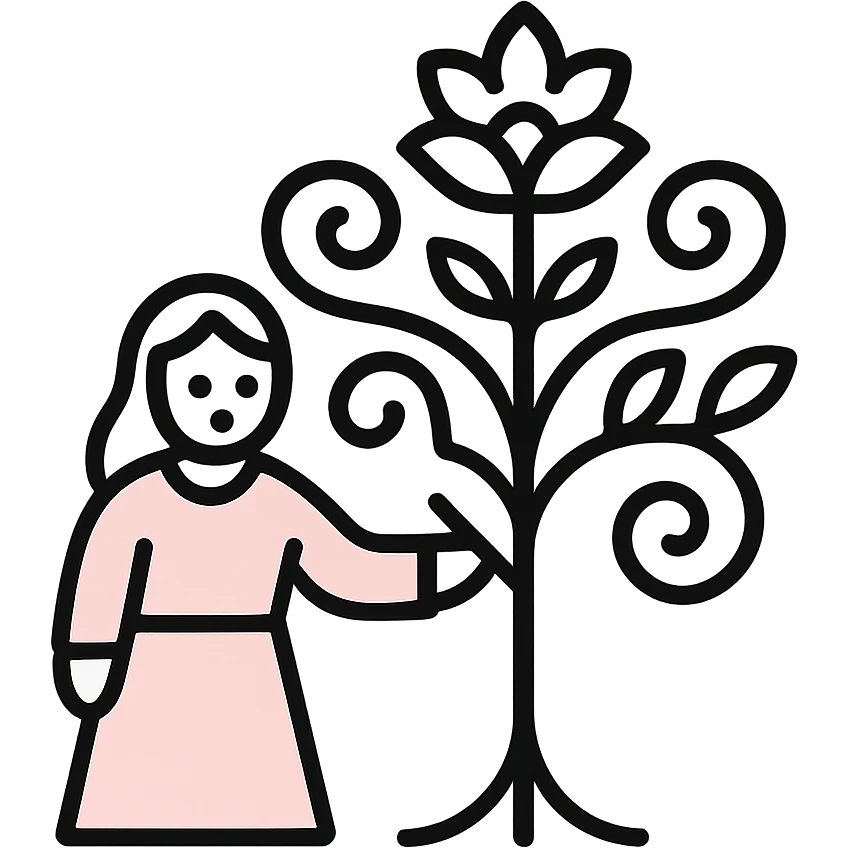 minimal favicon tree, Slavic folk art style emoji