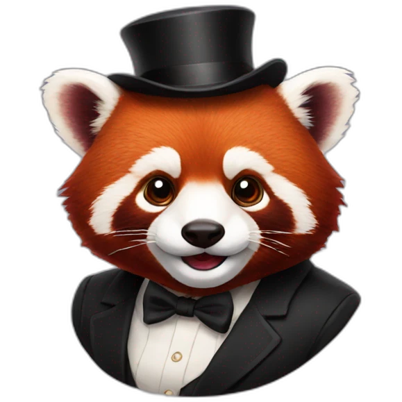 red panda gentleman emoji