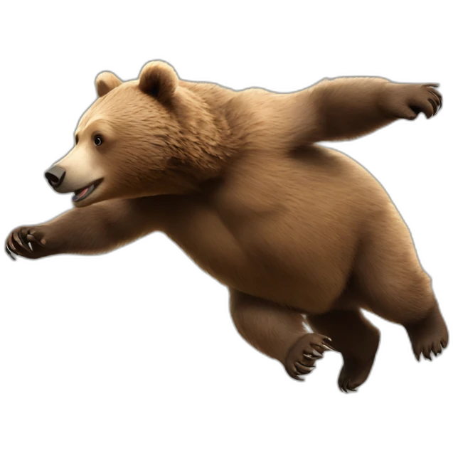 Baby grizzly bear flying emoji