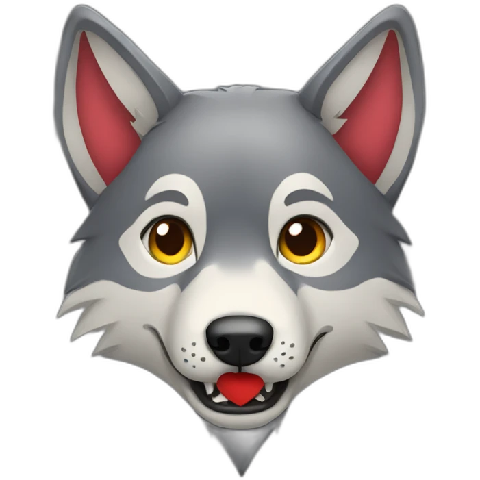 wolf hold a heart emoji