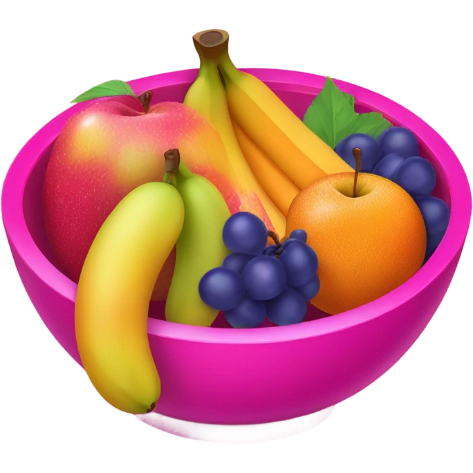 Hot pink glitter bowl of fruit  emoji
