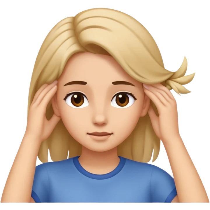 Girl putting her hair behind ear emoji