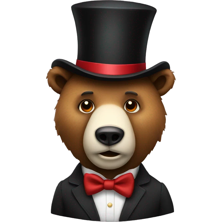 Bear with Top Hat emoji