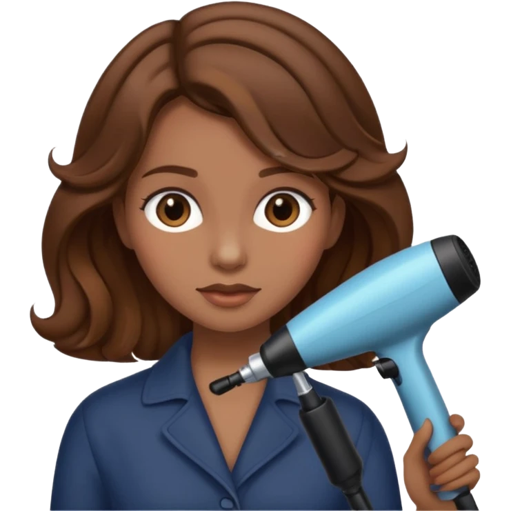 generate a girl with brown hair while curling it emoji