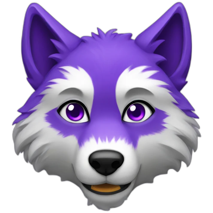 Purple furry wolf emoji