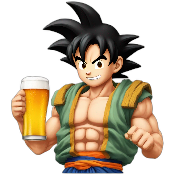 Son goku drinking bier emoji