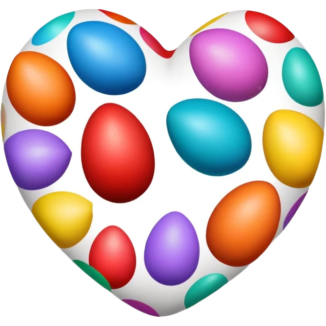 make a real heart shape. easter eggs emoji