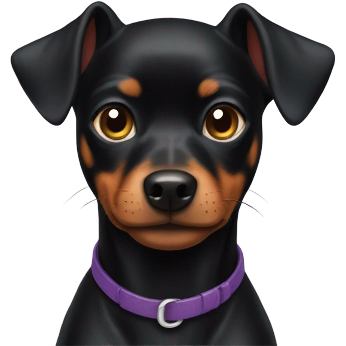 fully black mini pinscher dog  emoji