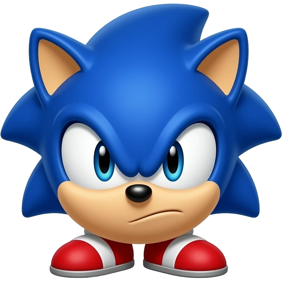 Sonic the hedgehog’s head in anime style emoji
