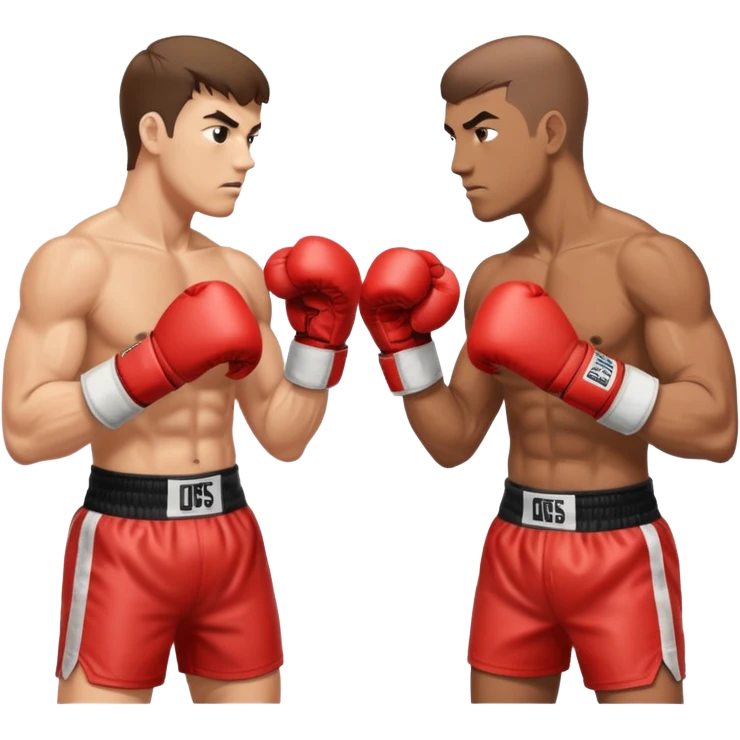 a sideways view of two boxers squaring up emoji