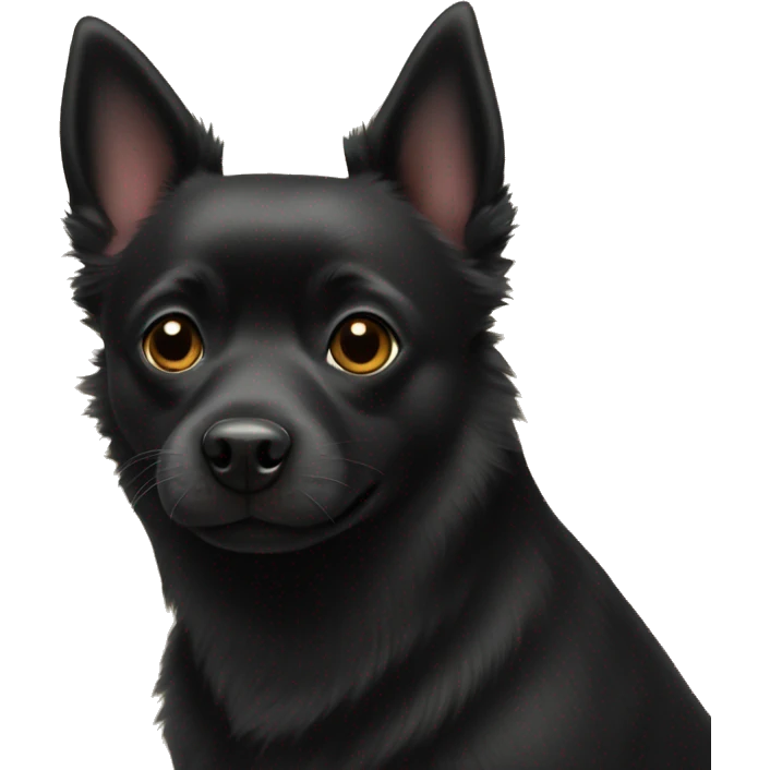 Black half schipperke half chihuahua  emoji