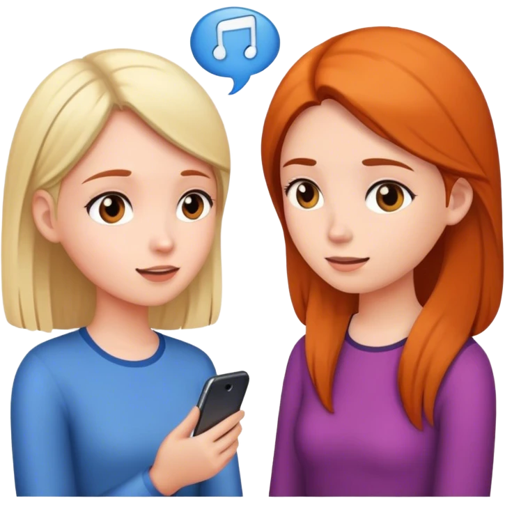 Girl listening to another girl’s conversation  emoji