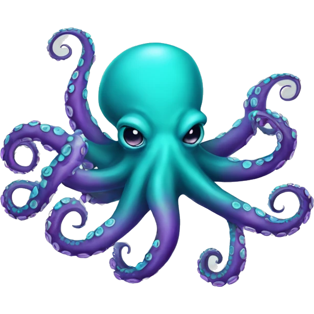 Purple & turquoise octopus   emoji