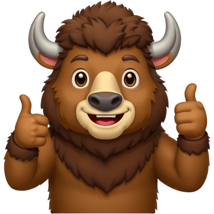 Funny bison showing thumbs up emoji