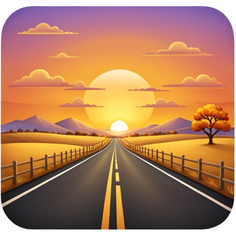 country road with sunset emoji