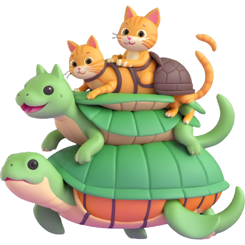cat riding a turtle emoji